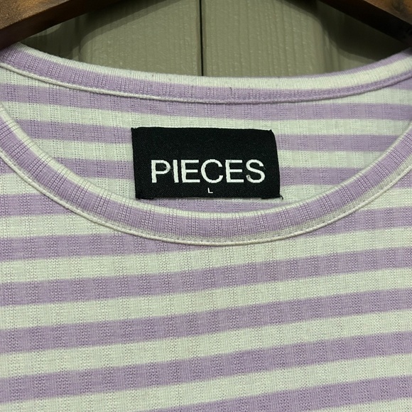 PIECES Lilac Striped Long Sleeve - Picture 3 of 4